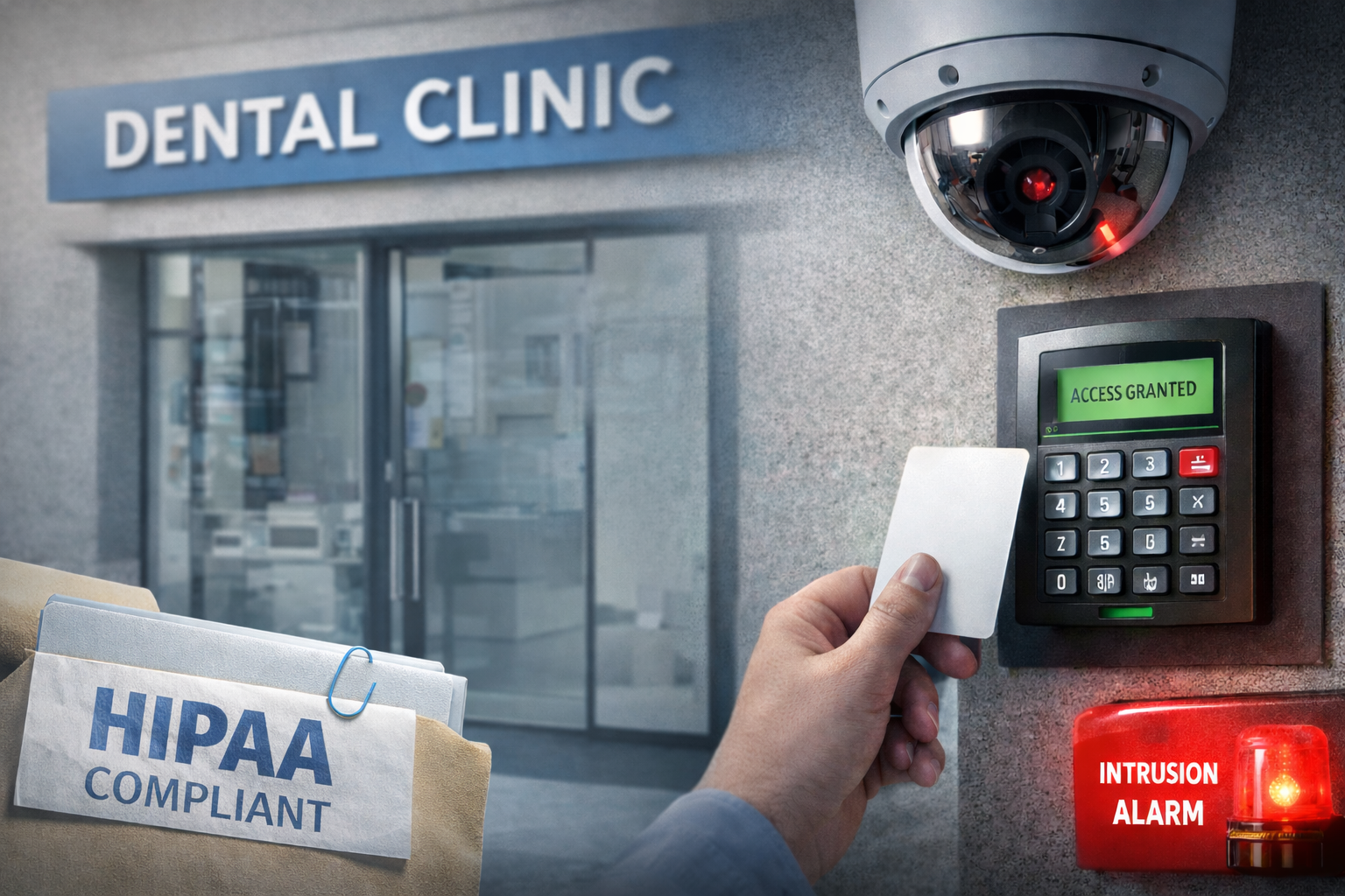 This image shows components of dental clinic security.